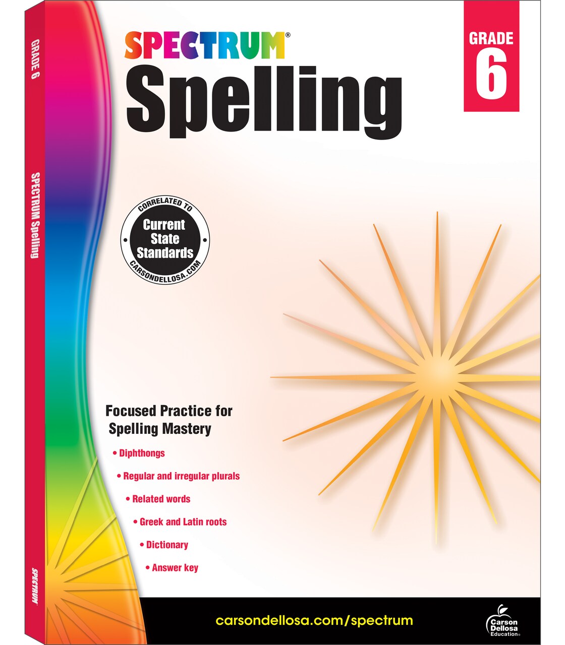 Spectrum Grade 6 Spelling Workbook, Middle School Books Covering Root Words, Dictionary Skills, Diphthongs, Vocabulary, Grammar, and More, Language Arts Classroom or Homeschool Curriculum